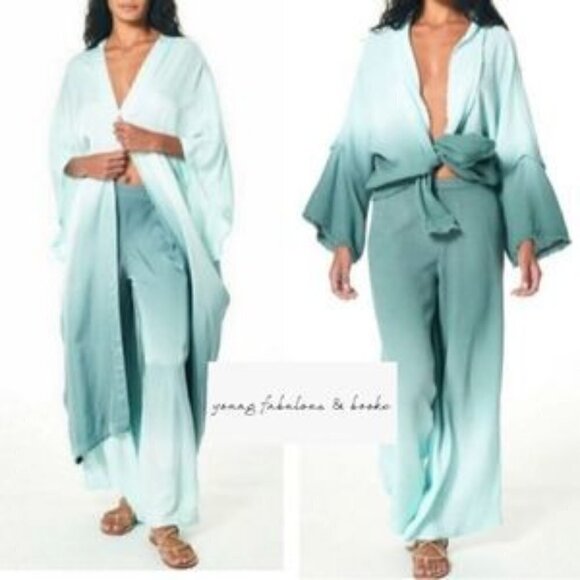 New Young Fabulous & Broke Aiko Ocean Bay Ombre Wide Leg Pants NWT X-Small - Picture 3 of 13